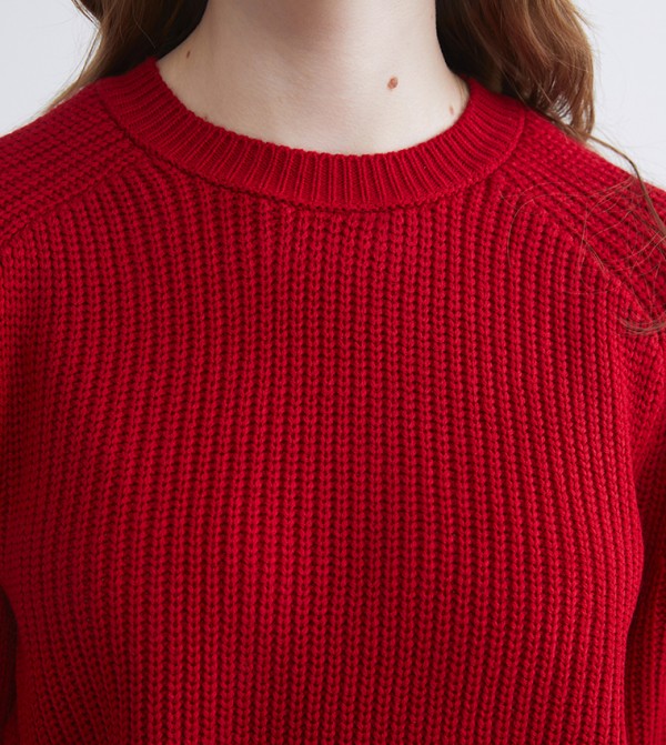 LC Waikiki LC Waikiki - Red Round Neck Sweaters