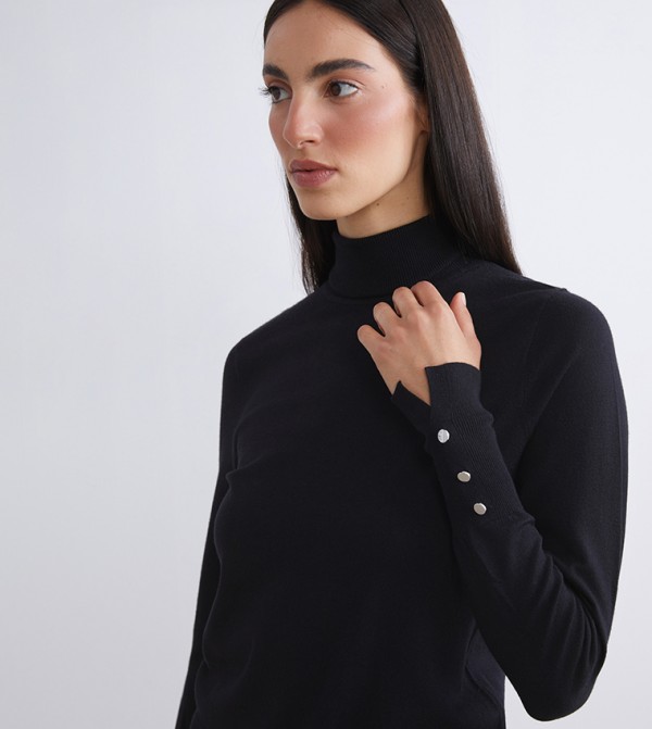 اٍل سي واي كيكي  سترات و كارديغانات - أسود Turtle neck Sweaters