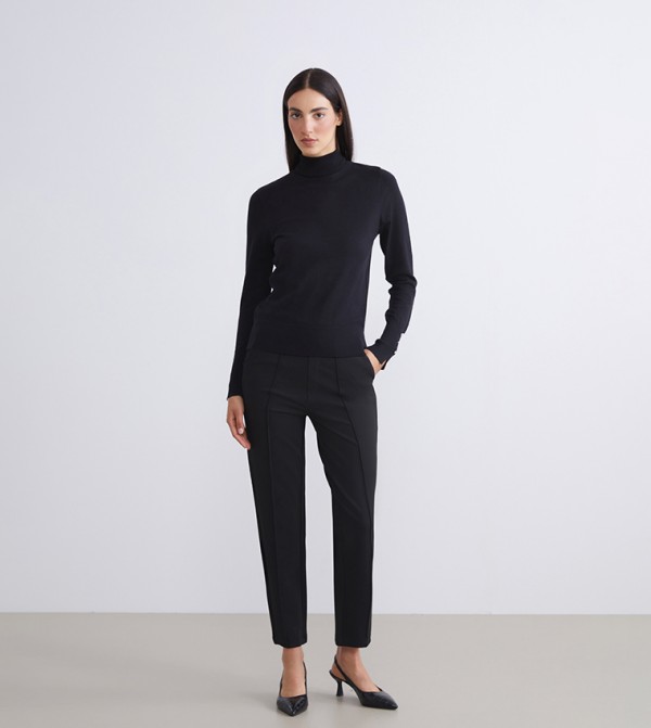 اٍل سي واي كيكي  سترات و كارديغانات - أسود Turtle neck Sweaters