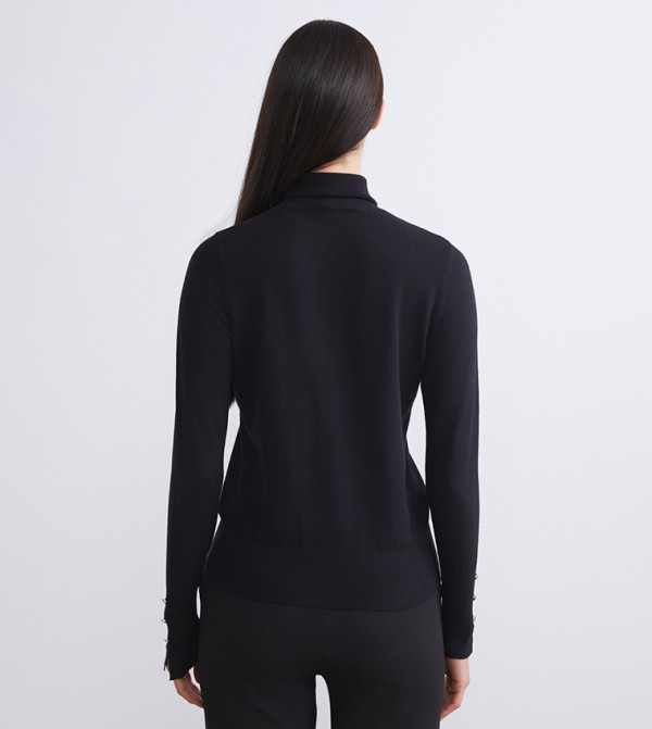 اٍل سي واي كيكي  سترات و كارديغانات - أسود Turtle neck Sweaters