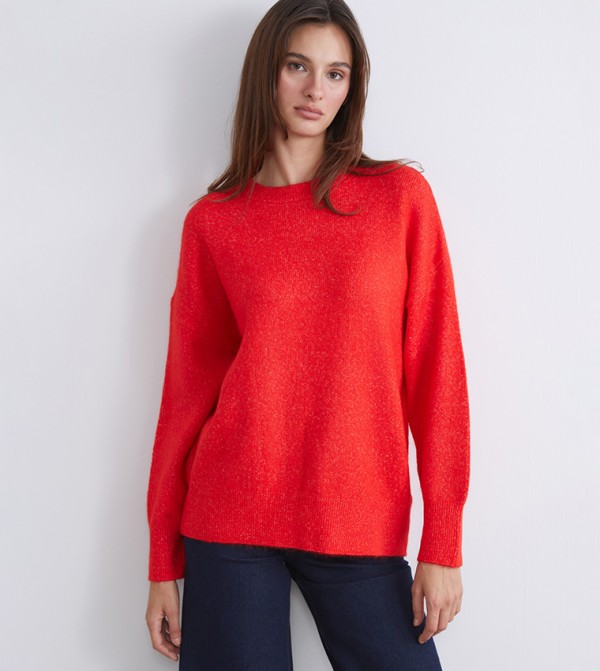 LC Waikiki Sweaters & Cardigans - Red Round Neck Sweaters