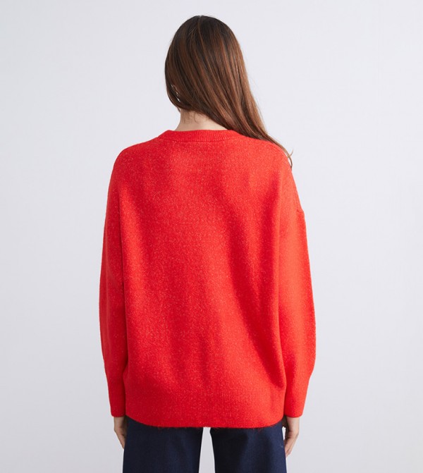 LC Waikiki Sweaters & Cardigans - Red Round Neck Sweaters