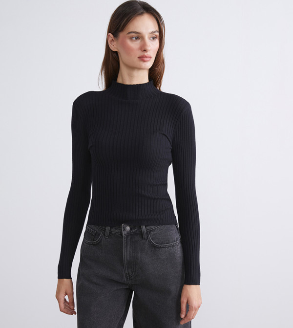 LC Waikiki  Clothing - Black Turtle neck Sweaters