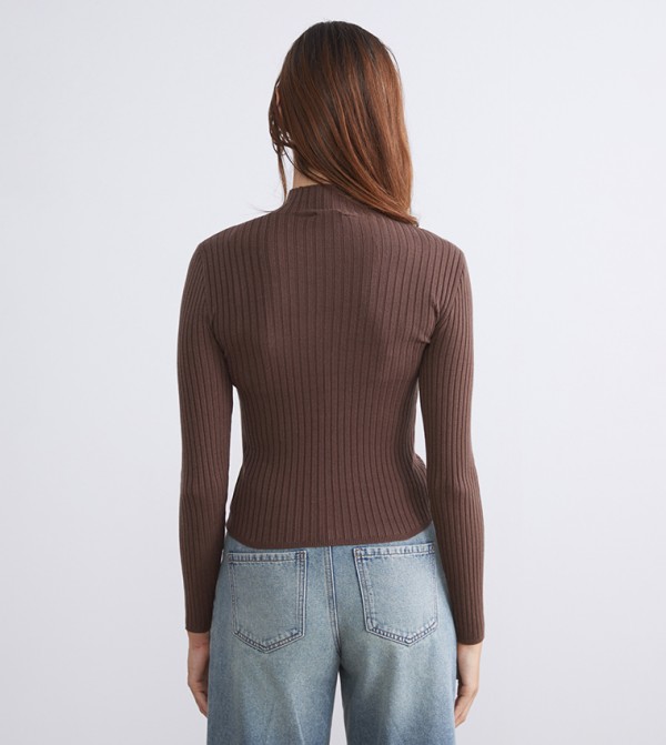 اٍل سي واي كيكي  ملابس - بني  Turtle neck Sweaters