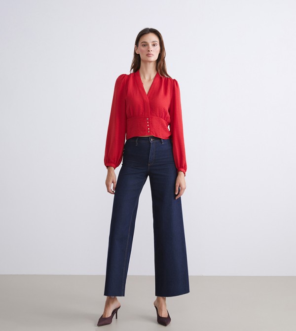 اٍل سي واي كيكي بلوزات - أحمر Cropped Tops