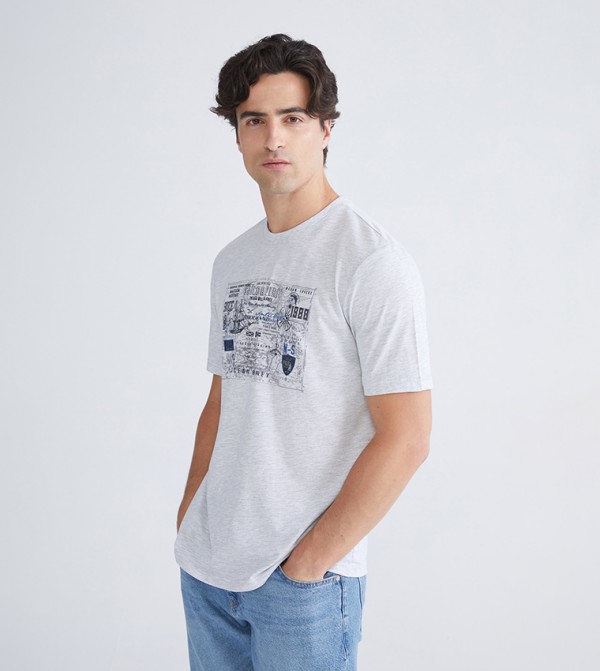 اٍل سي واي كيكي  ملابس - بيج Round Neck T-Shirts