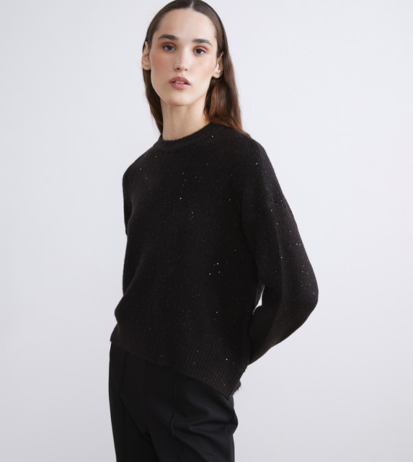 اٍل سي واي كيكي اٍل سي واي كيكي - أسود Round Neck Sweaters