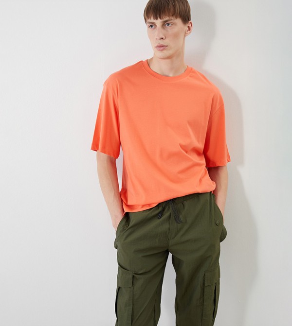 اٍل سي واي كيكي  ملابس - برتقالي  Round Neck T-Shirts