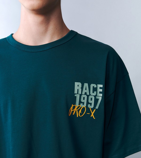 LC Waikiki  T-Shirts - PETROL Round Neck T-Shirts