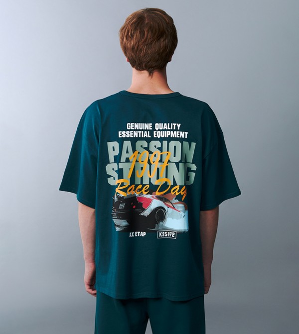 LC Waikiki  T-Shirts - PETROL Round Neck T-Shirts