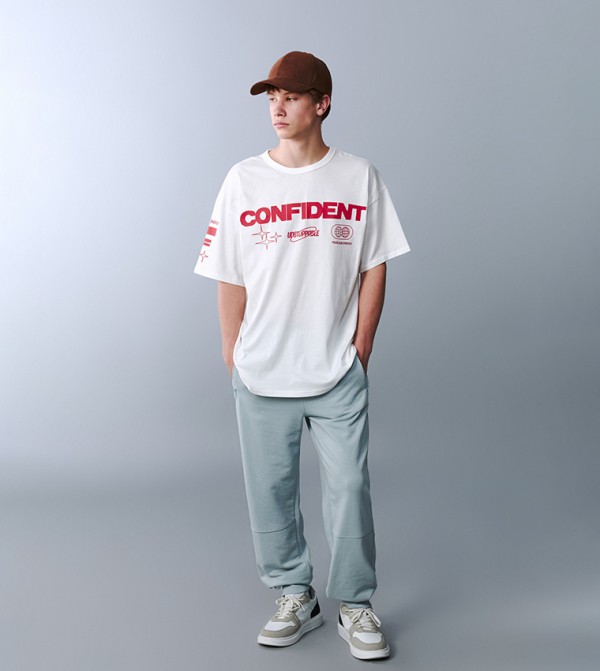 LC Waikiki T-Shirts - Ecru Round Neck T-Shirts