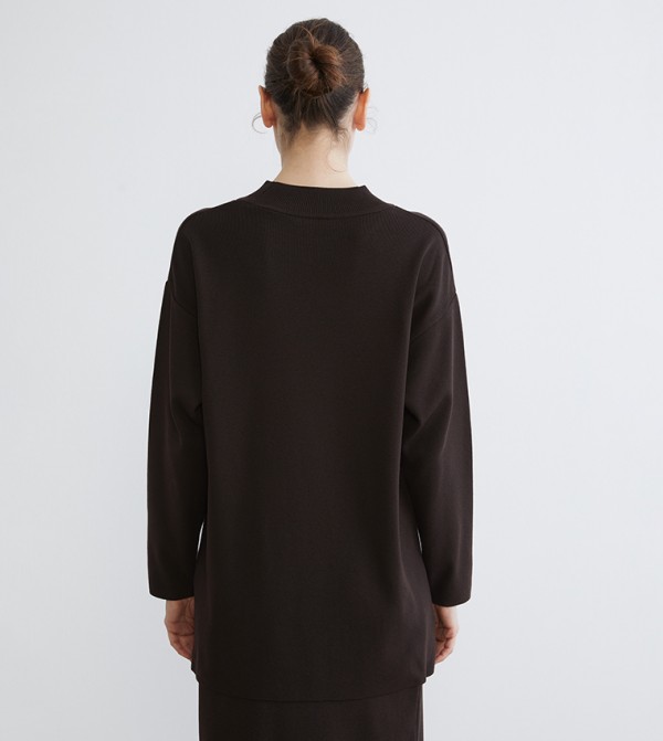 اٍل سي واي كيكي  سترات و كارديغانات - بني  Round Neck Sweaters