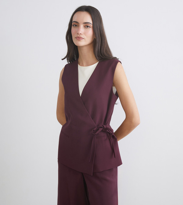 LC Waikiki Jackets & Coats - Burgundy Waistcoats