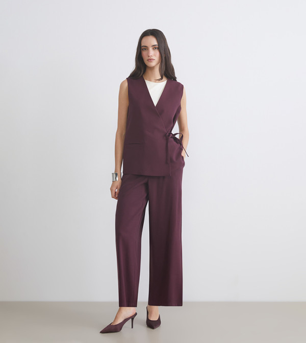 LC Waikiki Jackets & Coats - Burgundy Waistcoats