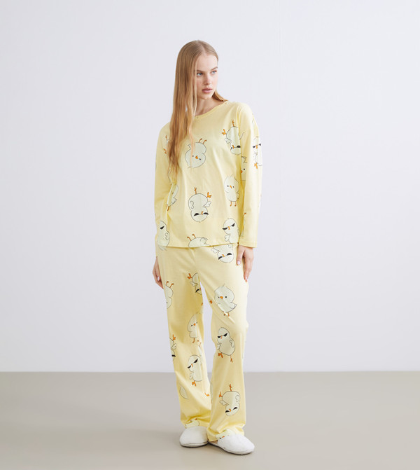 LC Waikiki Sleepwears & Loungewears - Yellow Pyjama Set