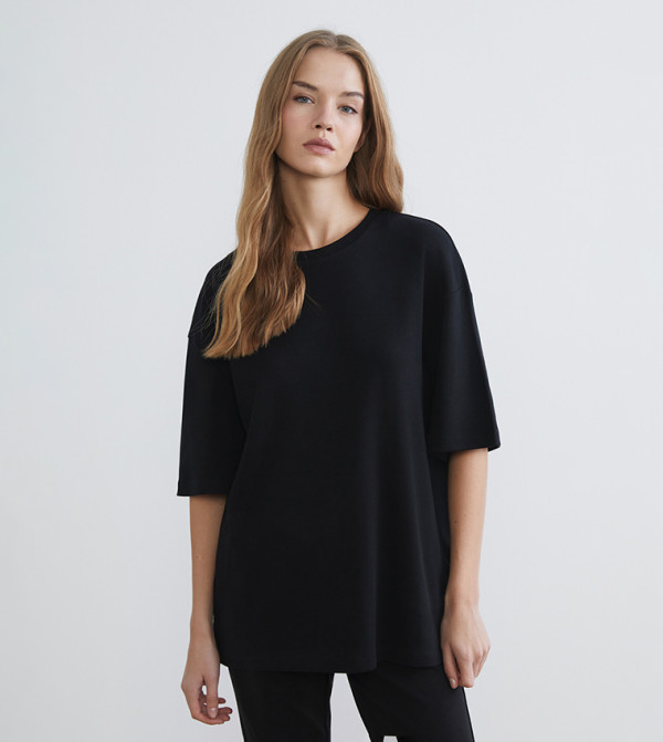 LC Waikiki  T-Shirts - Black Short Sleeve T-Shirts