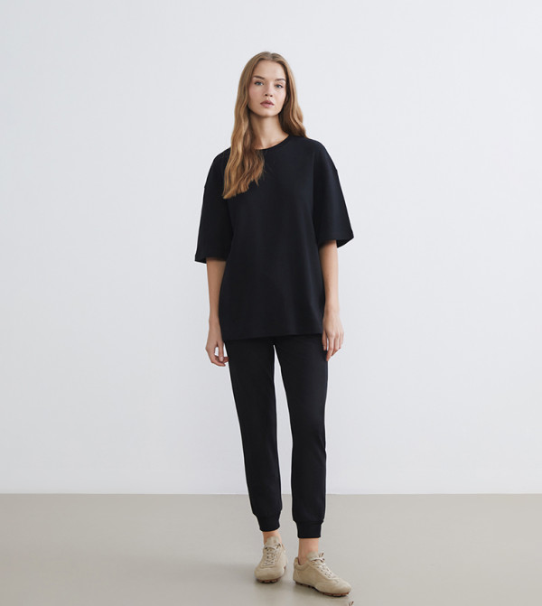 LC Waikiki  T-Shirts - Black Short Sleeve T-Shirts