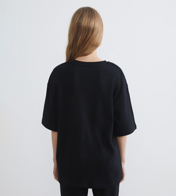 LC Waikiki  T-Shirts - Black Short Sleeve T-Shirts