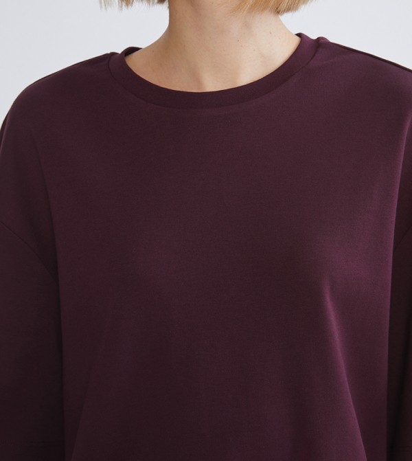 LC Waikiki T-Shirts - Burgundy Short Sleeve T-Shirts