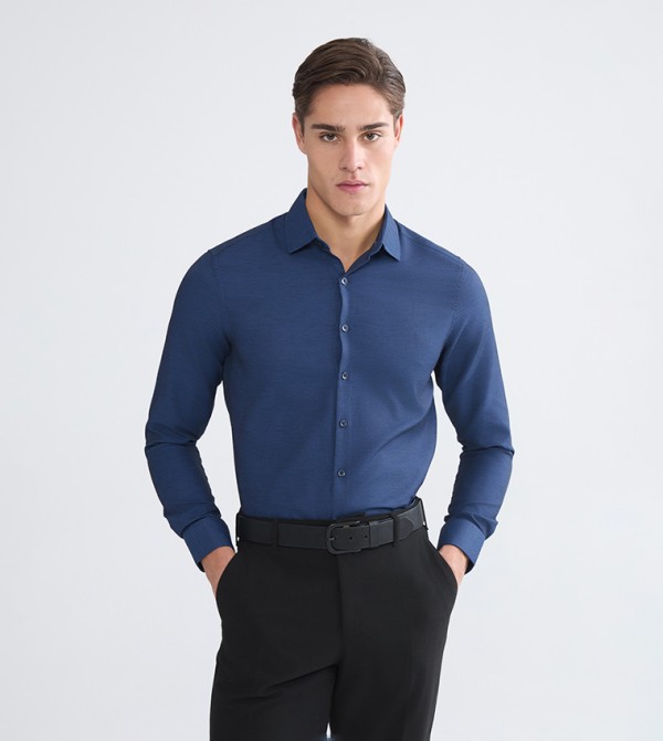 LC Waikiki  Formal Shirts - Blue Long Sleeves