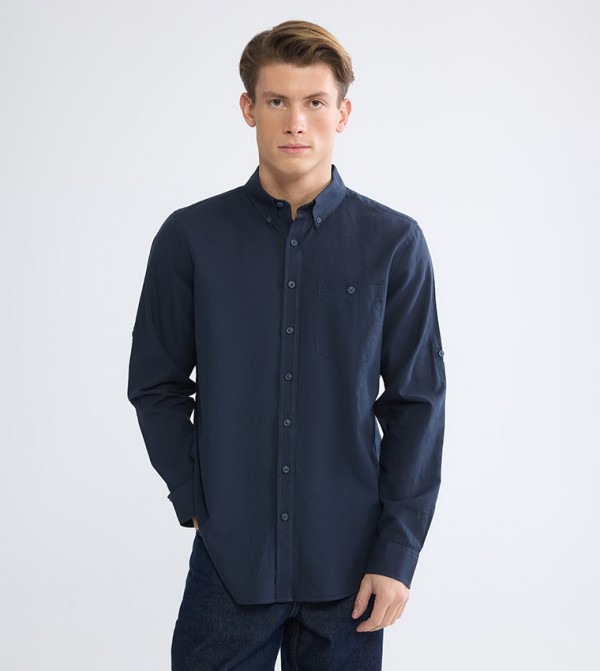 LC Waikiki  Shirts - Navy Long Sleeves