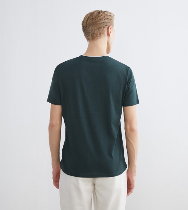 LC Waikiki T-Shirts - Green Round Neck T-Shirts