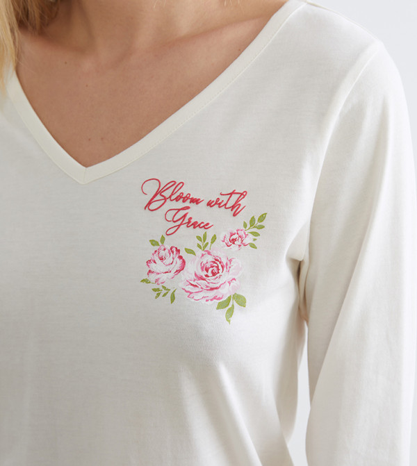 LC Waikiki  Sleepwears & Loungewears - Ecru Pyjama Set