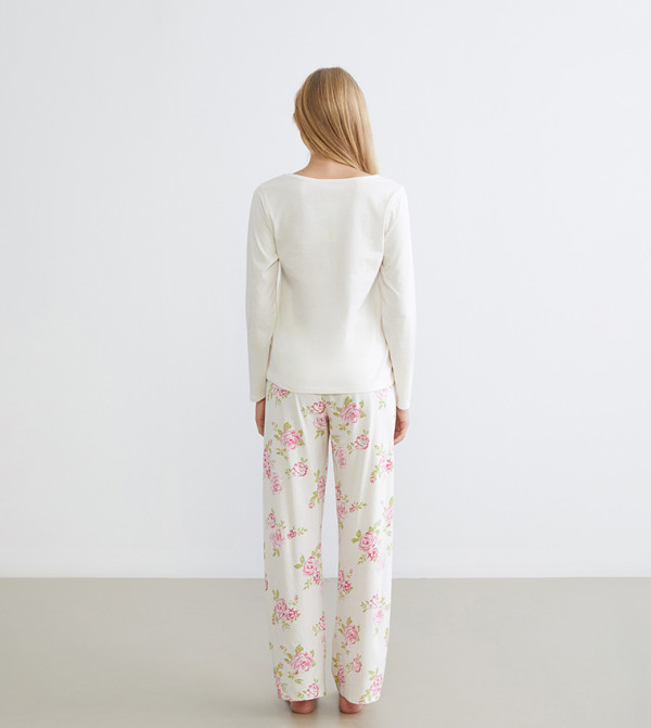 LC Waikiki  Sleepwears & Loungewears - Ecru Pyjama Set