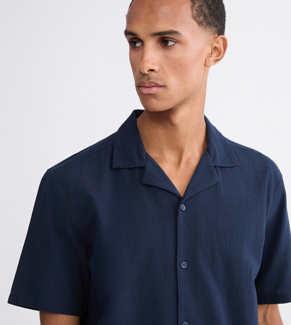 LC Waikiki  Shirts - Navy Short Sleeves