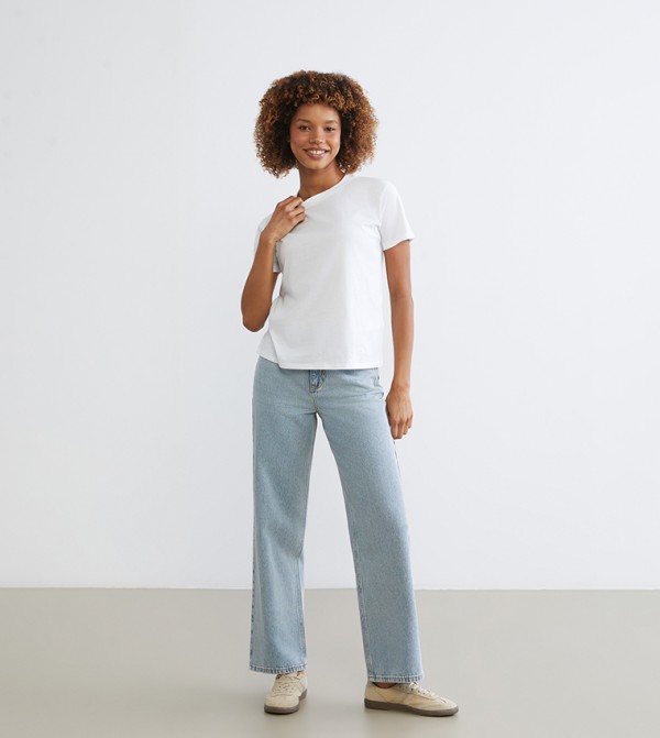 LC Waikiki  T-Shirts - White Short Sleeve T-Shirts