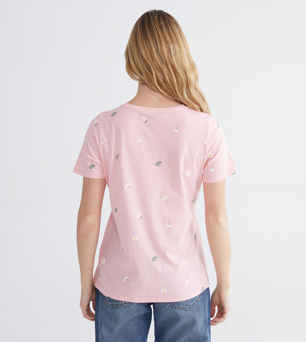 LC Waikiki  T-Shirts - Pink Short Sleeve T-Shirts