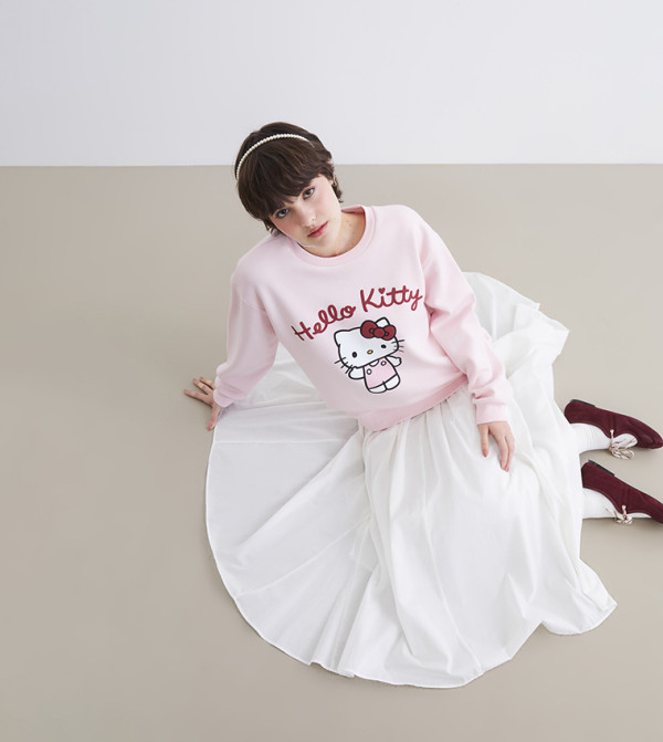 اٍل سي واي كيكي  هوديات و سويتيشيرتات - وردي فاتح بلوزات