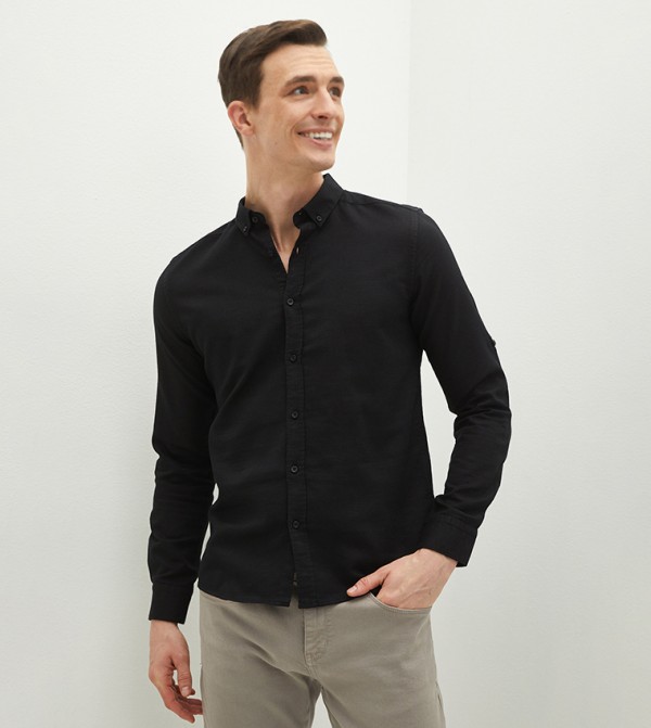 LC Waikiki  Shirts - Black Casual Shirt