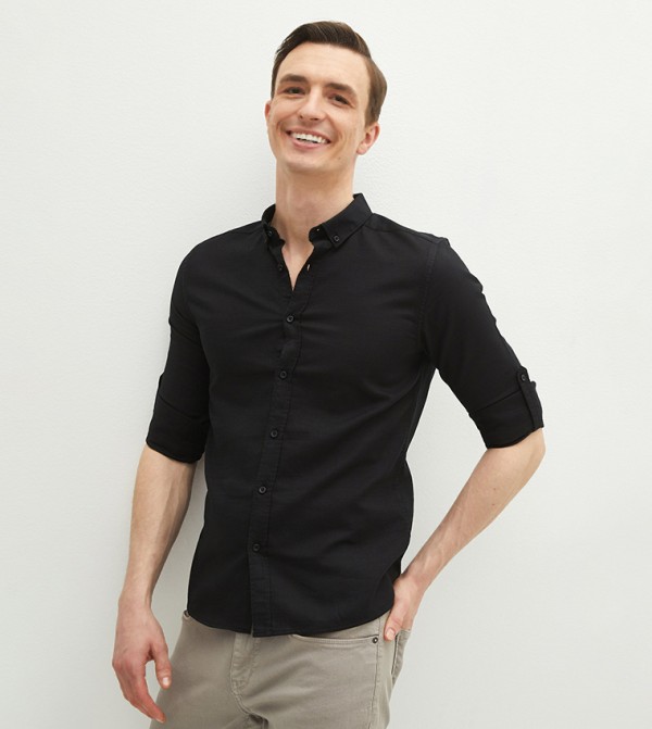 LC Waikiki  Shirts - Black Casual Shirt