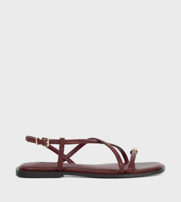 Dune London  Shoes - Burgundy Flat Sandals