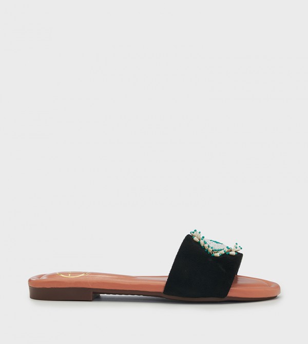 Shop Lovekaari Shop Lovekaari - Black Flat Sandals