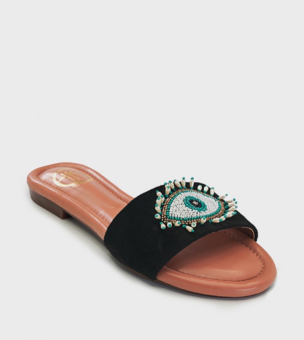 Shop Lovekaari Shop Lovekaari - Black Flat Sandals