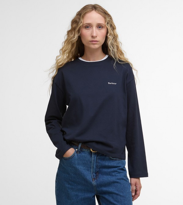 Barbour Barbour - Navy Long Sleeve T-Shirts