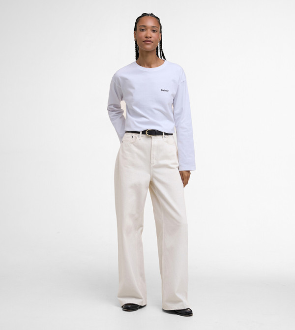 Barbour  - White Long Sleeve T-Shirts