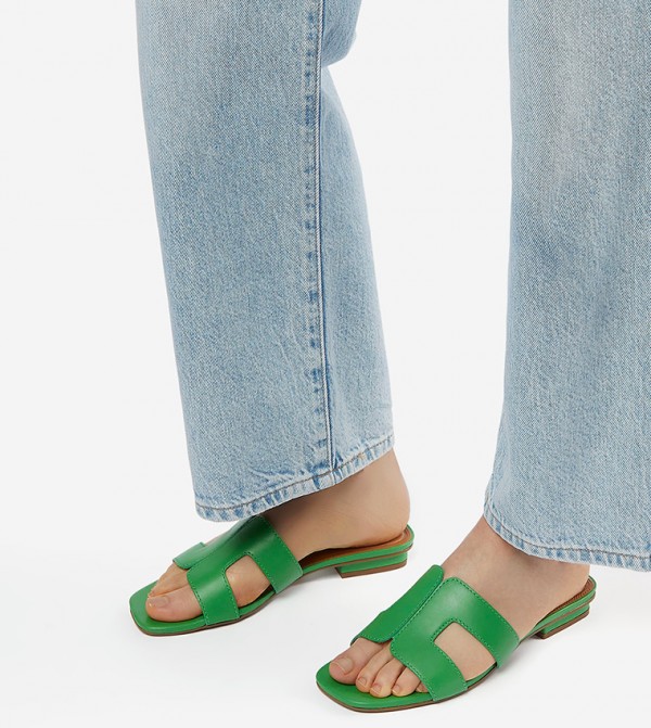 Dune London  Sandals - Green Flat Sandals