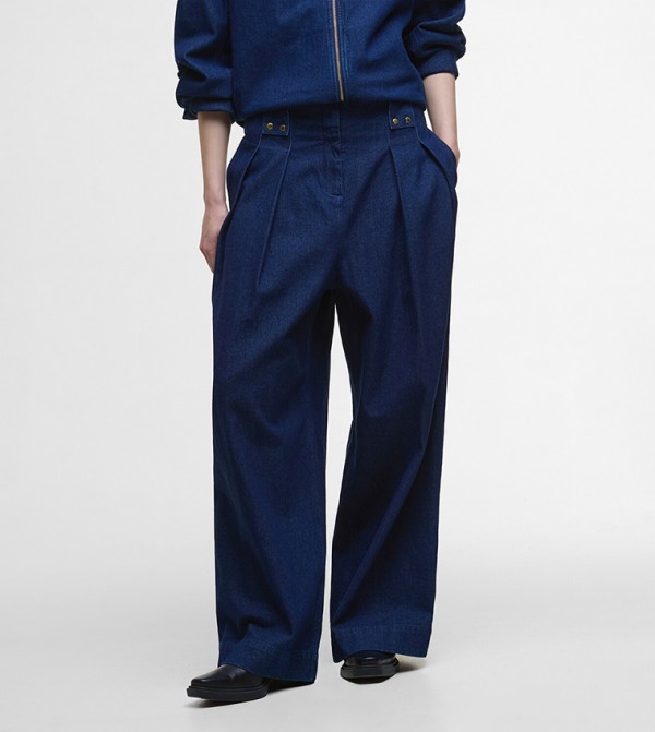 باربور  ساق واسعة - أزرق Wide Leg Jeans