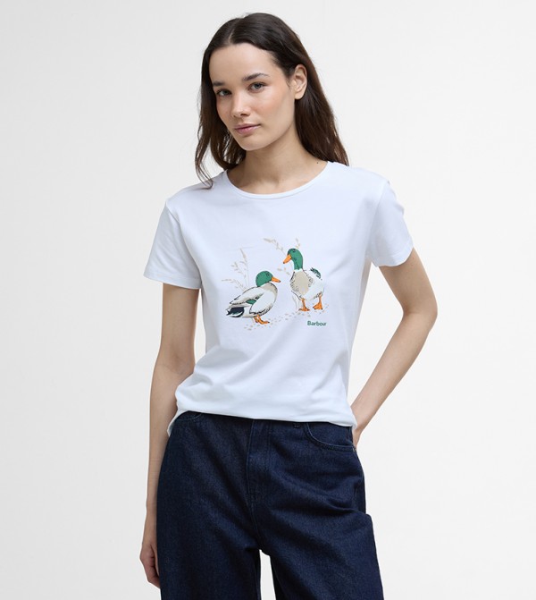 Barbour  - White Casual T-Shirts