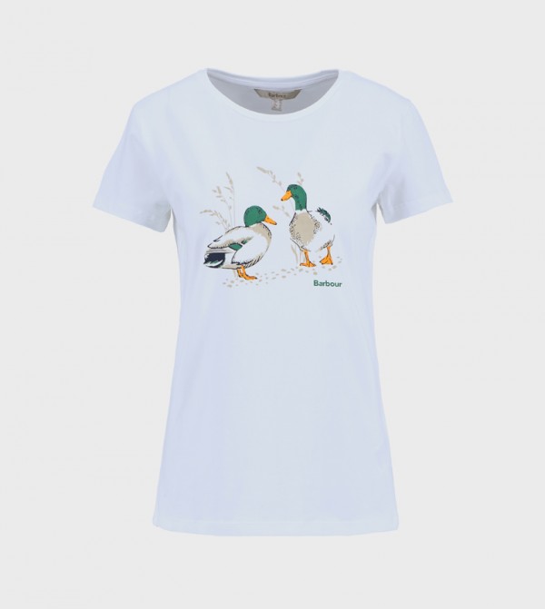 Barbour  - White Casual T-Shirts