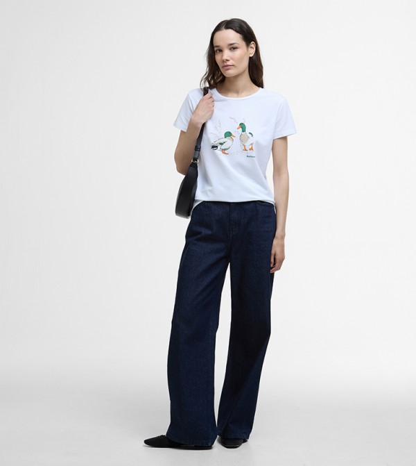 Barbour  - White Casual T-Shirts