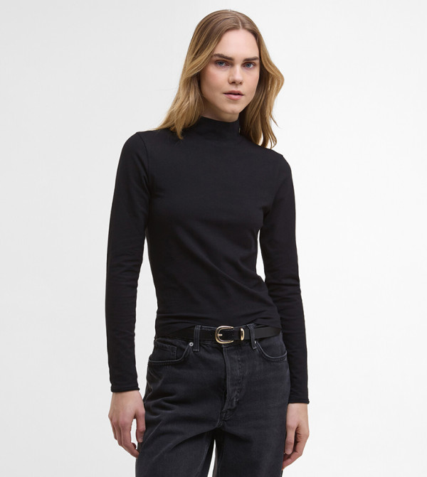 Barbour  Long Sleeve T-Shirts - Black Long Sleeve T-Shirts