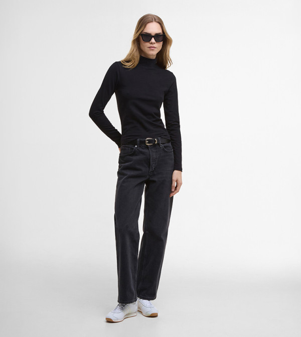 Barbour  Long Sleeve T-Shirts - Black Long Sleeve T-Shirts