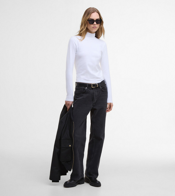 Barbour  - White Long Sleeve T-Shirts