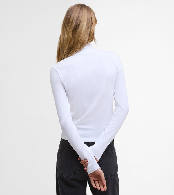 Barbour  - White Long Sleeve T-Shirts