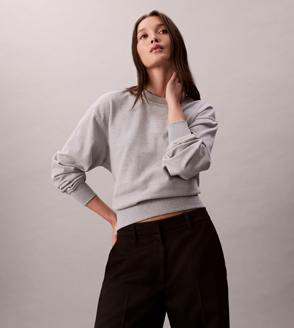 كالفين كلاين  هوديات و سويتيشيرتات - رمادي بلوزات