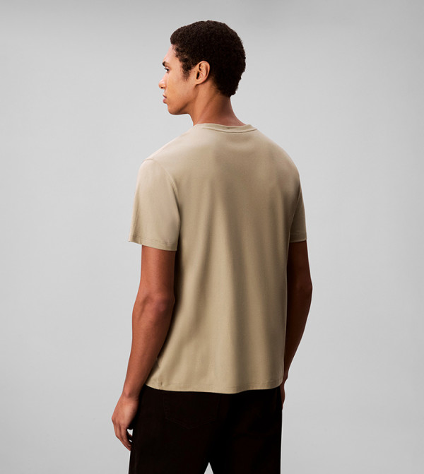 كالفين كلاين كالفين كلاين - كاكي Round Neck T-Shirts